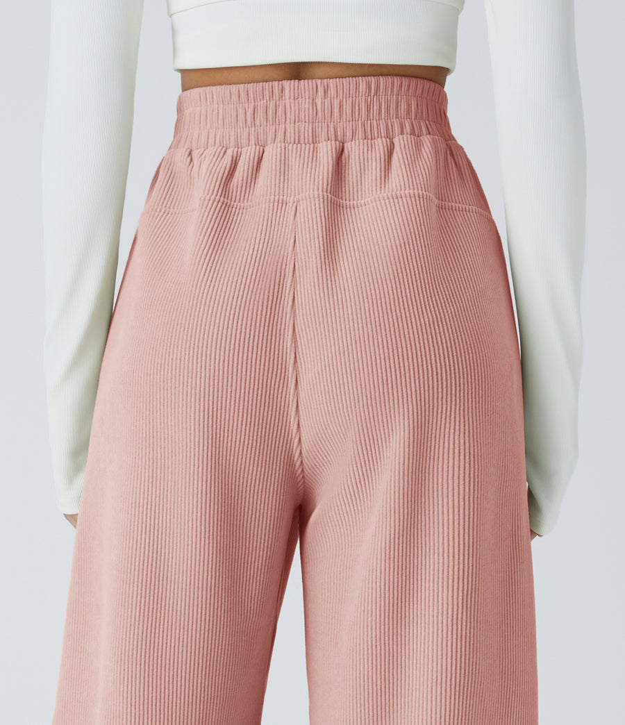 Halara Cordhose mit hohem Bund – Rosette