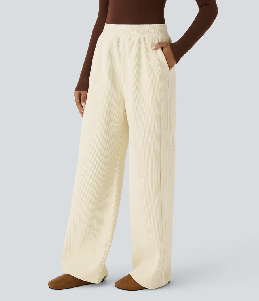 Halara Cordhose mit hohem Bund – Vanilla Ice