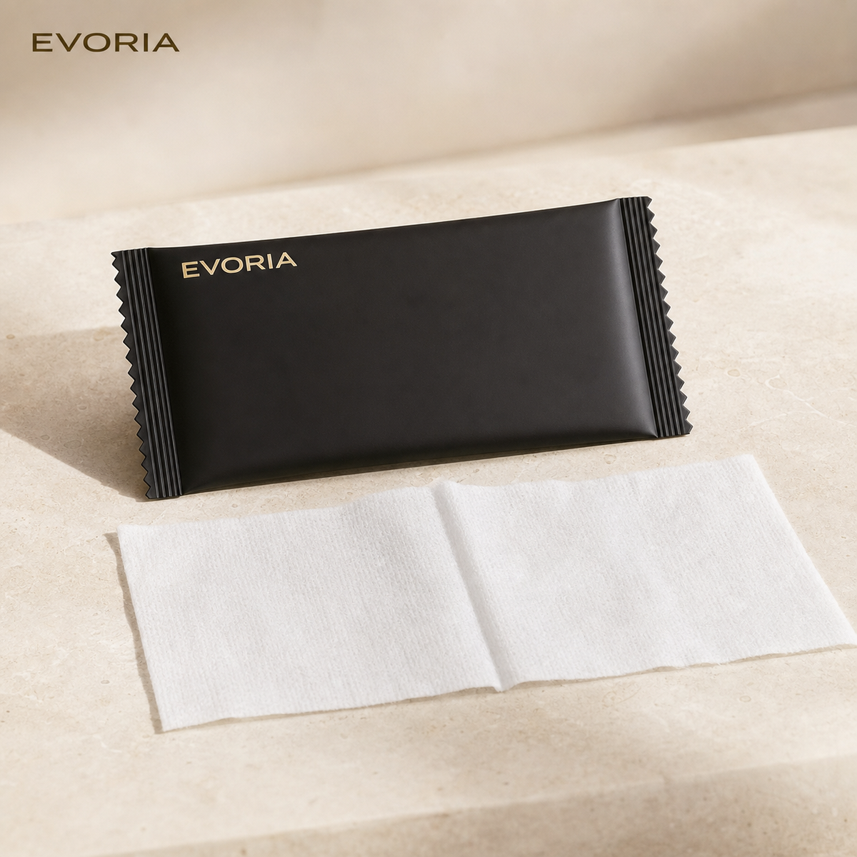 EVORIA Feuchttuch – einzeln versiegelte Packung