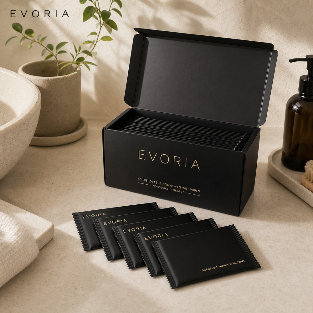 EVORIA Desinfektionstücher – 40 Stück einzeln versiegelt