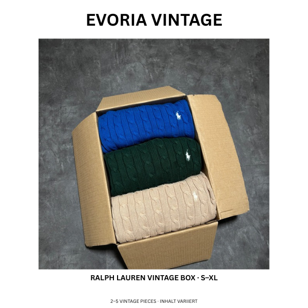 EVORIA Vintage Mystery Box Ralph Lauren Knitwear – Beispielzusammenstellung