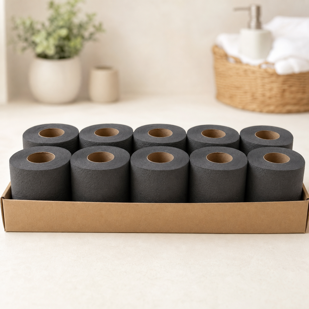Dunkelgraues Toilettenpapier – 10 Rollen