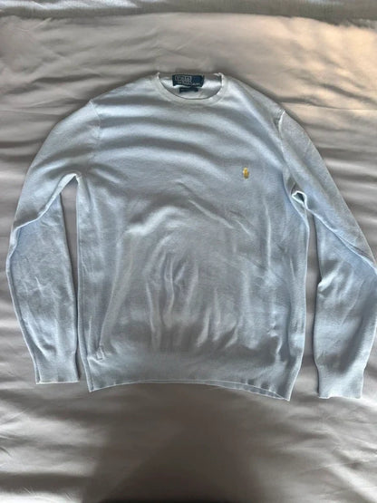 Polo Ralph Lauren Pima-Cotton Pullover – Hellgrau/Puderblau – S – Originalansicht 1