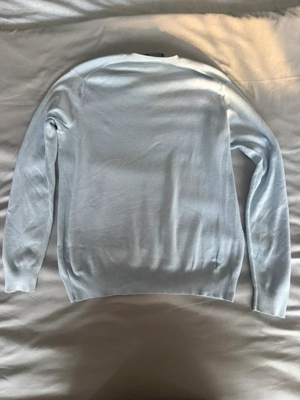 Polo Ralph Lauren Pima-Cotton Pullover – Hellgrau/Puderblau – S – Originalansicht 2