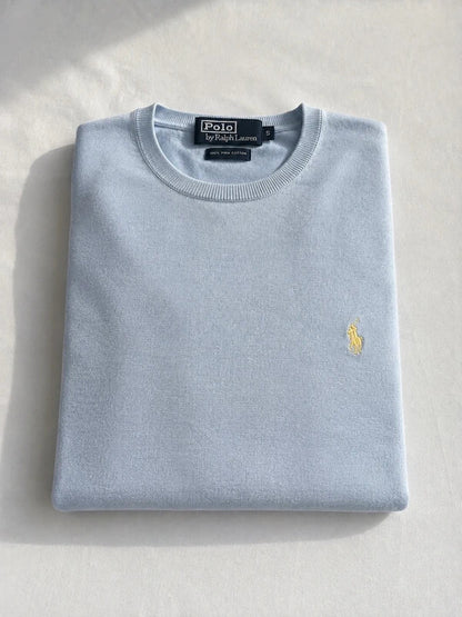 Polo Ralph Lauren Pima-Cotton Pullover – Hellgrau/Puderblau – S – Originalansicht 8