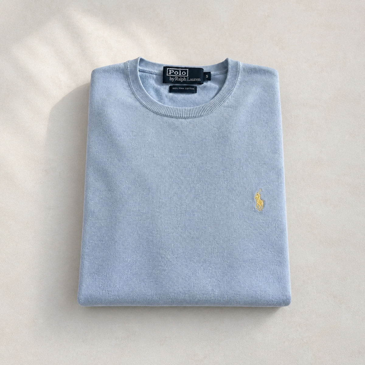 Polo Ralph Lauren Pima-Cotton Pullover – Hellgrau/Puderblau – S
