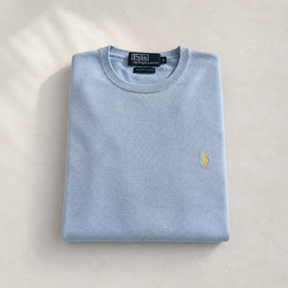 Polo Ralph Lauren Pima-Cotton Pullover – Hellgrau/Puderblau – S