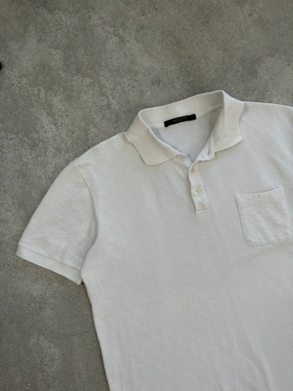 Louis Vuitton Polohemd mit Struktur – Weiß – L – Originalansicht 1