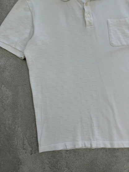 Louis Vuitton Polohemd mit Struktur – Weiß – L – Originalansicht 2