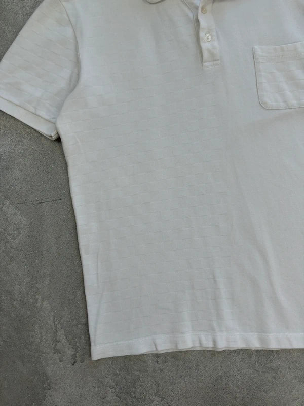 Louis Vuitton Polohemd mit Struktur – Weiß – L