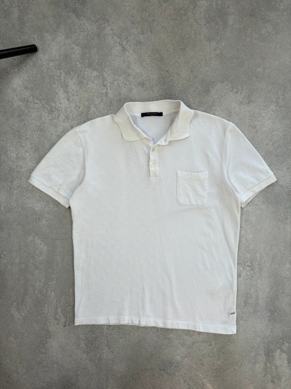Louis Vuitton Polohemd mit Struktur – Weiß – L – Originalansicht 4
