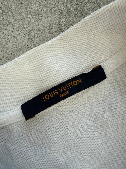 Louis Vuitton Polohemd mit Struktur – Weiß – L – Originalansicht 5