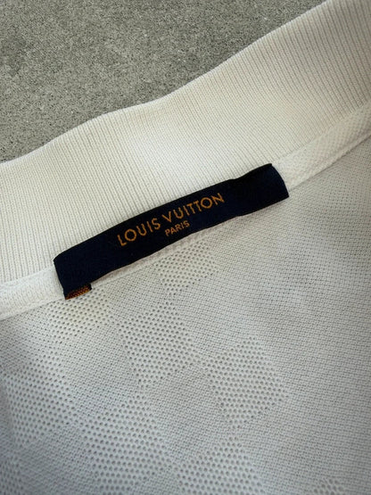 Louis Vuitton Polohemd mit Struktur – Weiß – L – Originalansicht 6