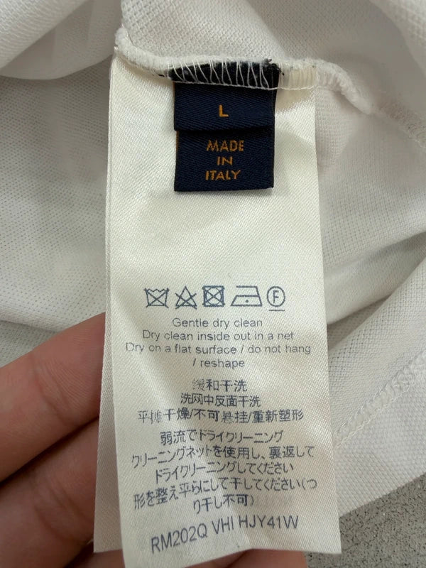 Louis Vuitton Polohemd mit Struktur – Weiß – L – Originalansicht 9