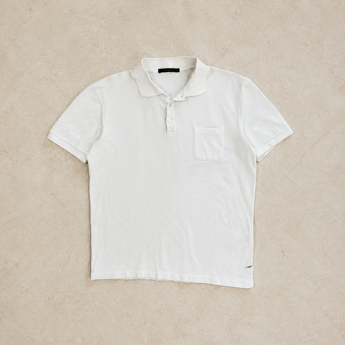 Louis Vuitton Polohemd mit Struktur – Weiß – L