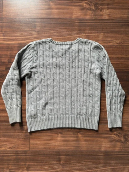 Polo Ralph Lauren Zopfmuster-Pullover – Grau – M – Originalansicht 1