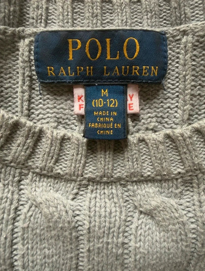 Polo Ralph Lauren Zopfmuster-Pullover – Grau – M – Originalansicht 2