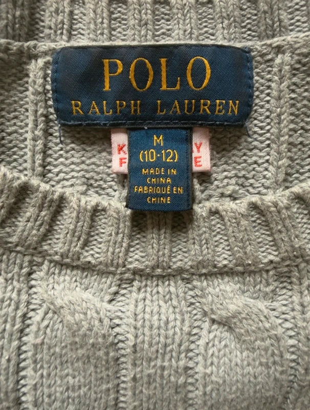 Polo Ralph Lauren Zopfmuster-Pullover – Grau – M