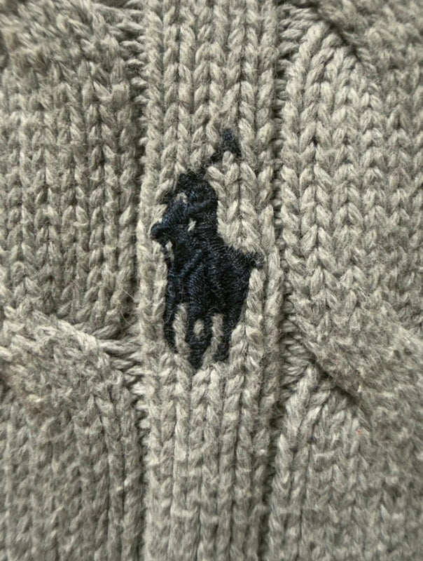 Polo Ralph Lauren Zopfmuster-Pullover – Grau – M