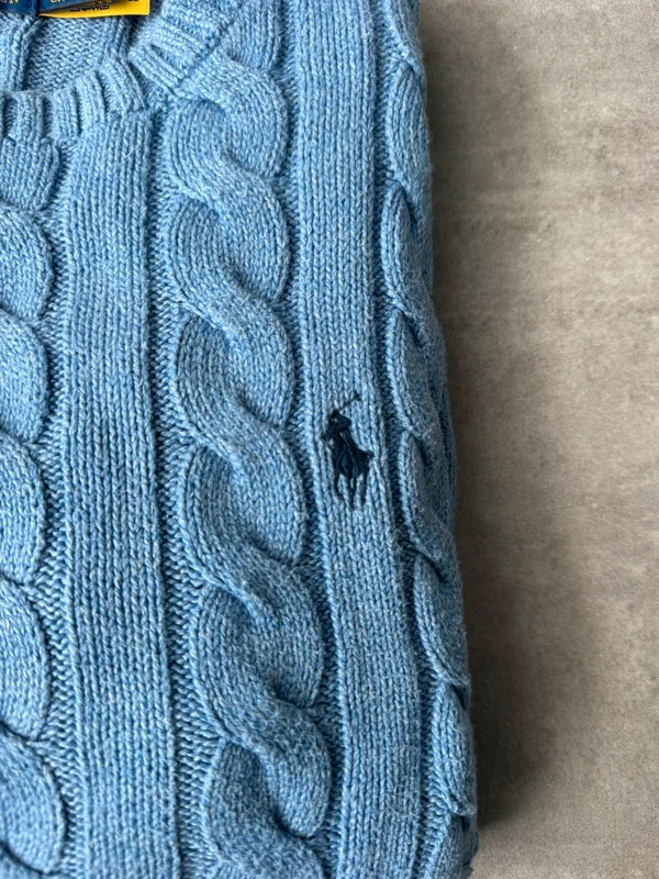 Polo Ralph Lauren Zopfmuster-Pullover – Blau – S