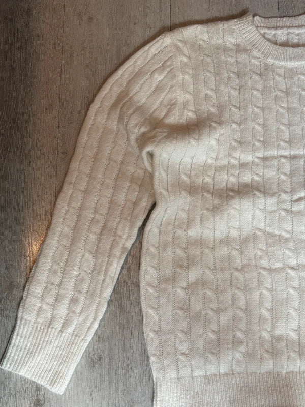 Polo Ralph Lauren Zopfmuster-Pullover – Beige/Creme – M – Originalansicht 1