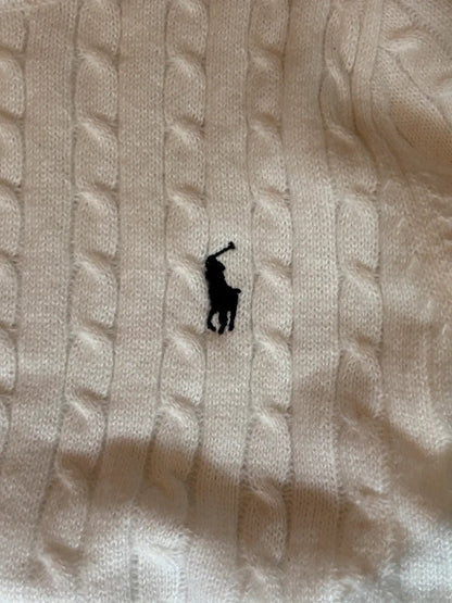 Polo Ralph Lauren Zopfmuster-Pullover – Beige/Creme – M – Originalansicht 3