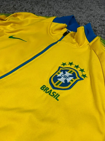 Nike Brasilien CBF Trainingsjacke – Gelb/Blau – Größe zu prüfen – Originalansicht 1