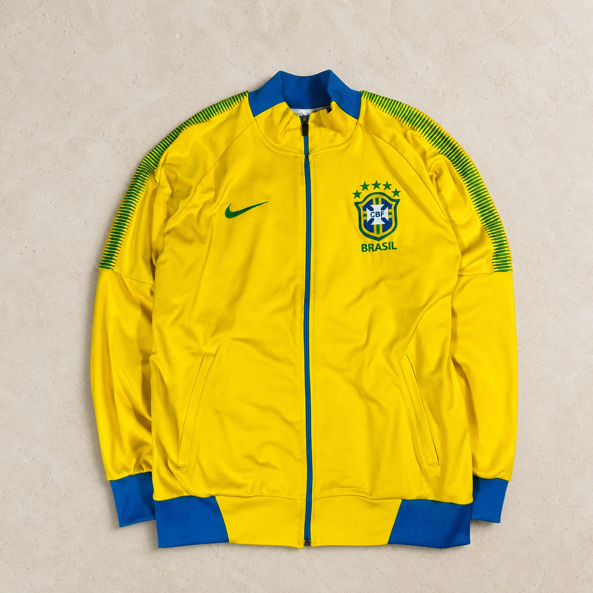 Nike Brasilien CBF Trainingsjacke – Gelb/Blau – Größe zu prüfen