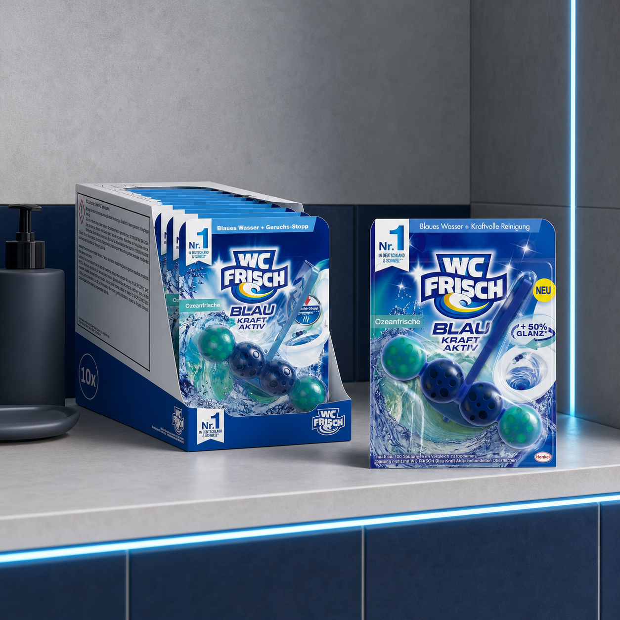 WC Frisch Blau Kraft Aktiv 10er Pack und Einzelpackung